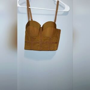 Mica's women's XXS carmel brown corset top NWT